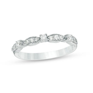 0.23 CT. T.w. Diamond Alternating Stackable Band in 10K White Gold
