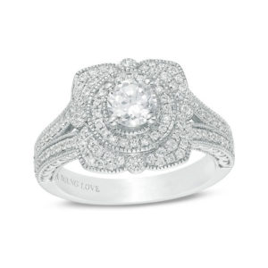 Vera Wang Love Heirloom Collection 0.95 CT. T.w. Diamond Flower Petal