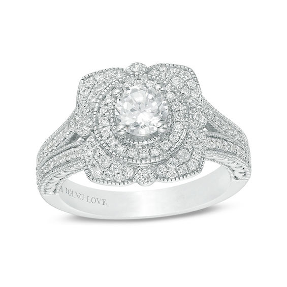 Vera Wang Love Heirloom Collection 0.95 CT. T.w. Diamond Flower Petal