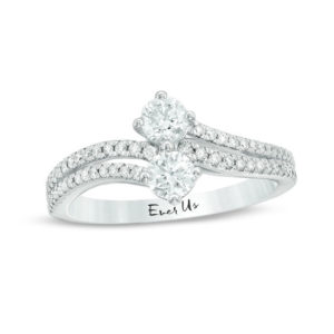 Ever Us™ 0.75 CT. T.w. Two-Stone Diamond Double Row Bypass Ring in 14K
