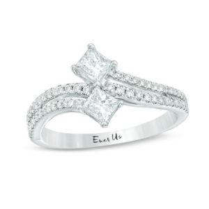 Ever Us™ 0.75 CT. T.w. Two-Stone Princess-Cut Diamond Double Row