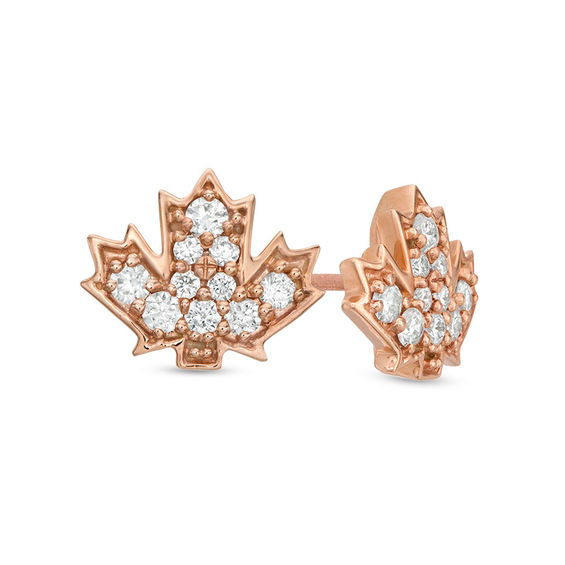 Peoples 100-Year Anniversary 0.20 CT. T.w. Diamond Maple Leaf Stud