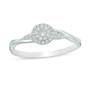 0.145 CT. T.w. Composite Diamond Promise Ring in 10K White Gold