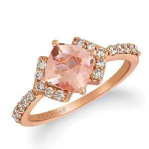 Le Vian® Cushion-Cut Peach Morganite™ and CrÃ¨me BrÃ»lÃ©e Diamonds™ 0.39