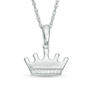 Diamond Accent Crown Pendant in Sterling Silver