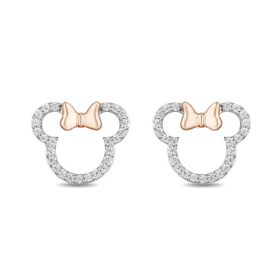 Mickey Mouse & Minnie Mouse 0.18 CT. T.w. Diamond Outline Stud