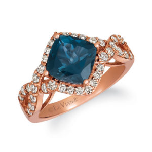 Le Vian® Cushion-Cut Deep Sea Blue Topaz™ and CrÃ¨me BrÃ»lÃ©e Diamonds™