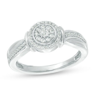 0.18 CT. T.w. Composite Diamond Frame Collar Crossover Ring in