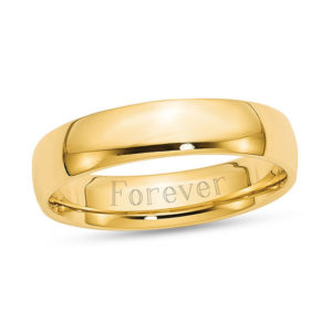 Men's 5.0mm Light Comfort-Fit Engravable Wedding Band (1 Line)