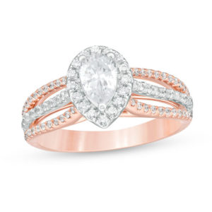 1.00 CT. T.w. Certified Canadian Pear-Shaped Diamond Frame Engagement