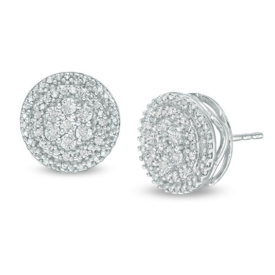 0.085 CT. T.w. Composite Diamond Double Frame Stud Earrings in