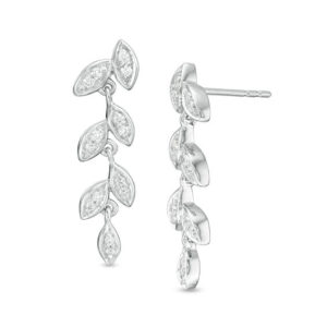 0.18 CT. T.w. Diamond Vine Drop Earrings in Sterling Silver