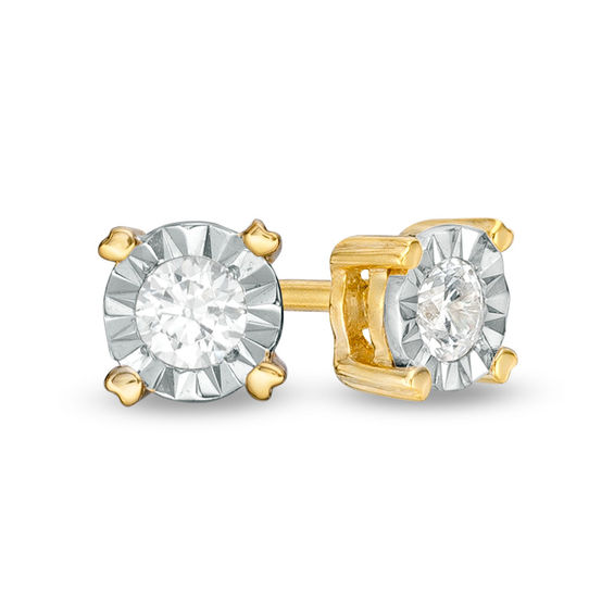 0.085 CT. T.w. Diamond Solitaire Stud Earrings in 10K Gold