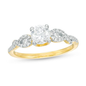 0.83 CT. T.w. Diamond Loop-Sides Engagement Ring in 10K Gold