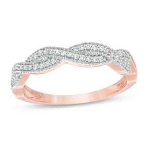 0.147 CT. T.w. Diamond Twist Vintage-Style Band in 10K Rose Gold