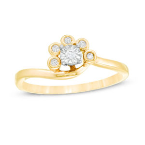 0.085 CT. T.w. Diamond Swirl Bypass Ring in 10K Gold