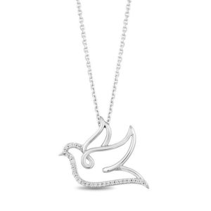 Hallmark Diamonds Inspiration 0.065 CT. T.w. Diamond Dove Pendant in
