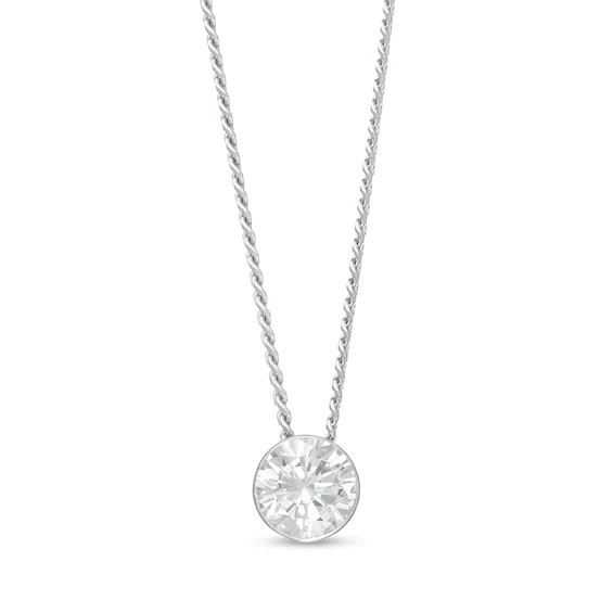 0.15 CT. Diamond Solitaire Pendant in 14K White Gold