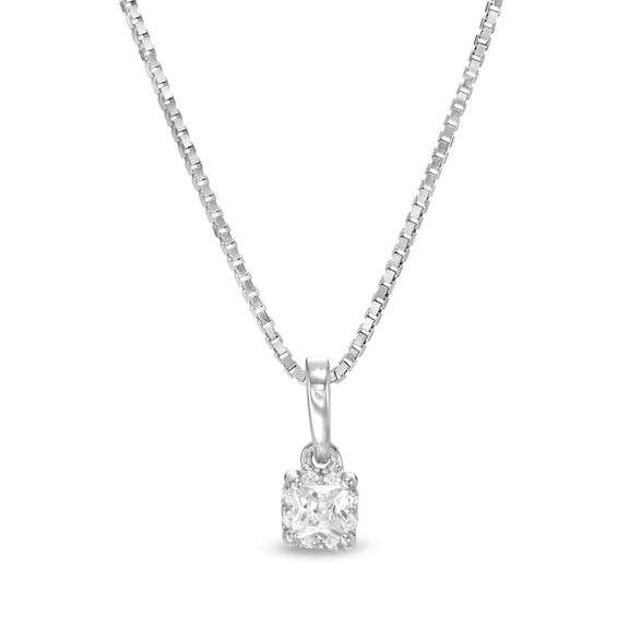0.12 CT. T.w. Certified Canadian Princess-Cut Diamond Frame Pendant in