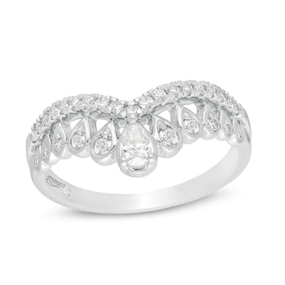 Emmy London 0.40 CT. T.w. Certified Pear-Shaped Diamond Crown Band in