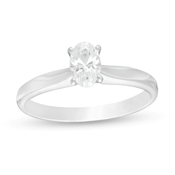 0.50 CT. Certified Oval Lab-Created Diamond Solitaire Engagement Ring