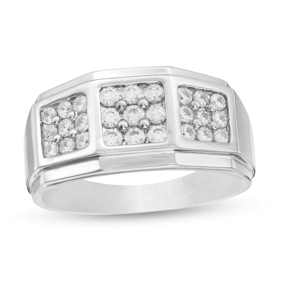 Men's 0.75 CT. T.w. Composite Diamond Square-Top Ring in 10K White