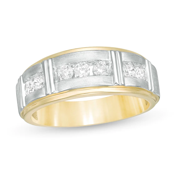 Men's 0.50 CT. T.w. Diamond Seven Stone Wedding Band in 14K Two-Tone