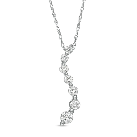 0.33 CT. T.w. Journey Diamond Pendant in 10K White Gold