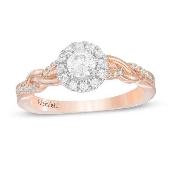 Kleinfeld® 0.45 CT. T.w. Diamond Frame Twist Shank Engagement Ring in