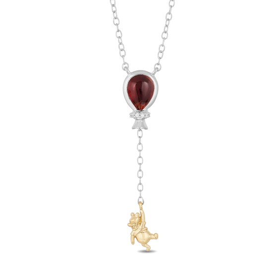 Disney Treasures Winnie the Pooh Pear-Shaped Garnet and Diamond Accent