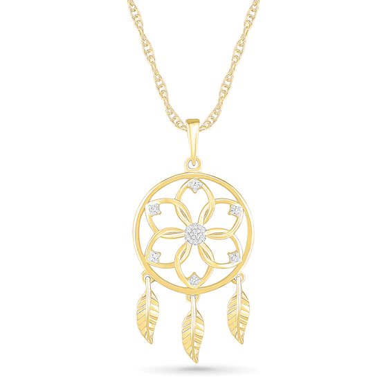 0.04 CT. T.w. Diamond Dream Catcher Pendant in 10K Gold