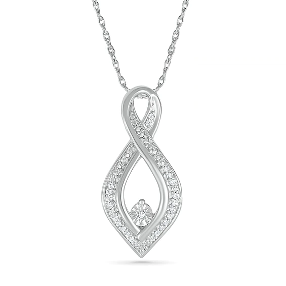 0.067 CT. T.w. Diamond Loop Pendant in Sterling Silver